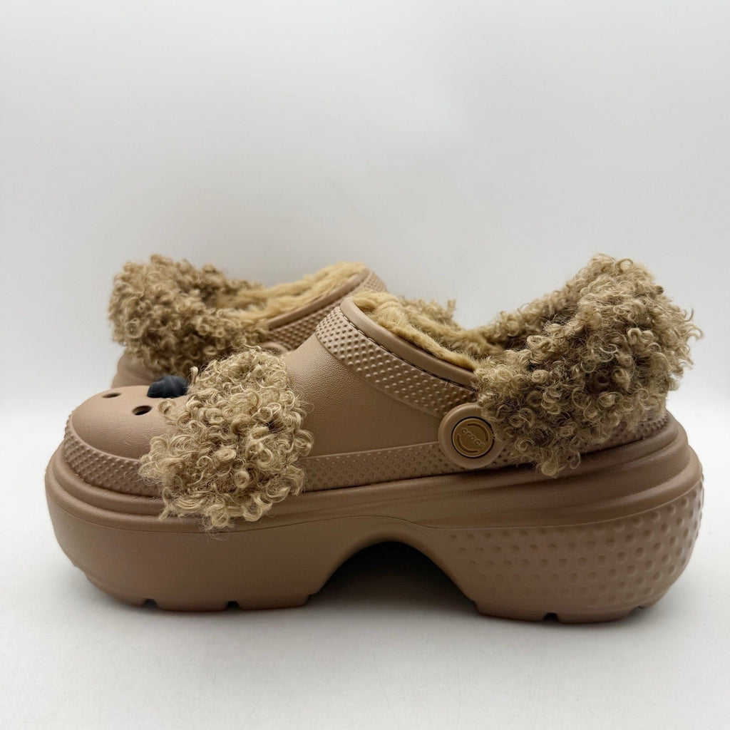 Crocs Platform Chunky Stomp Clogs Womens 8 Mens 6 Brown Sepia Bear NWT