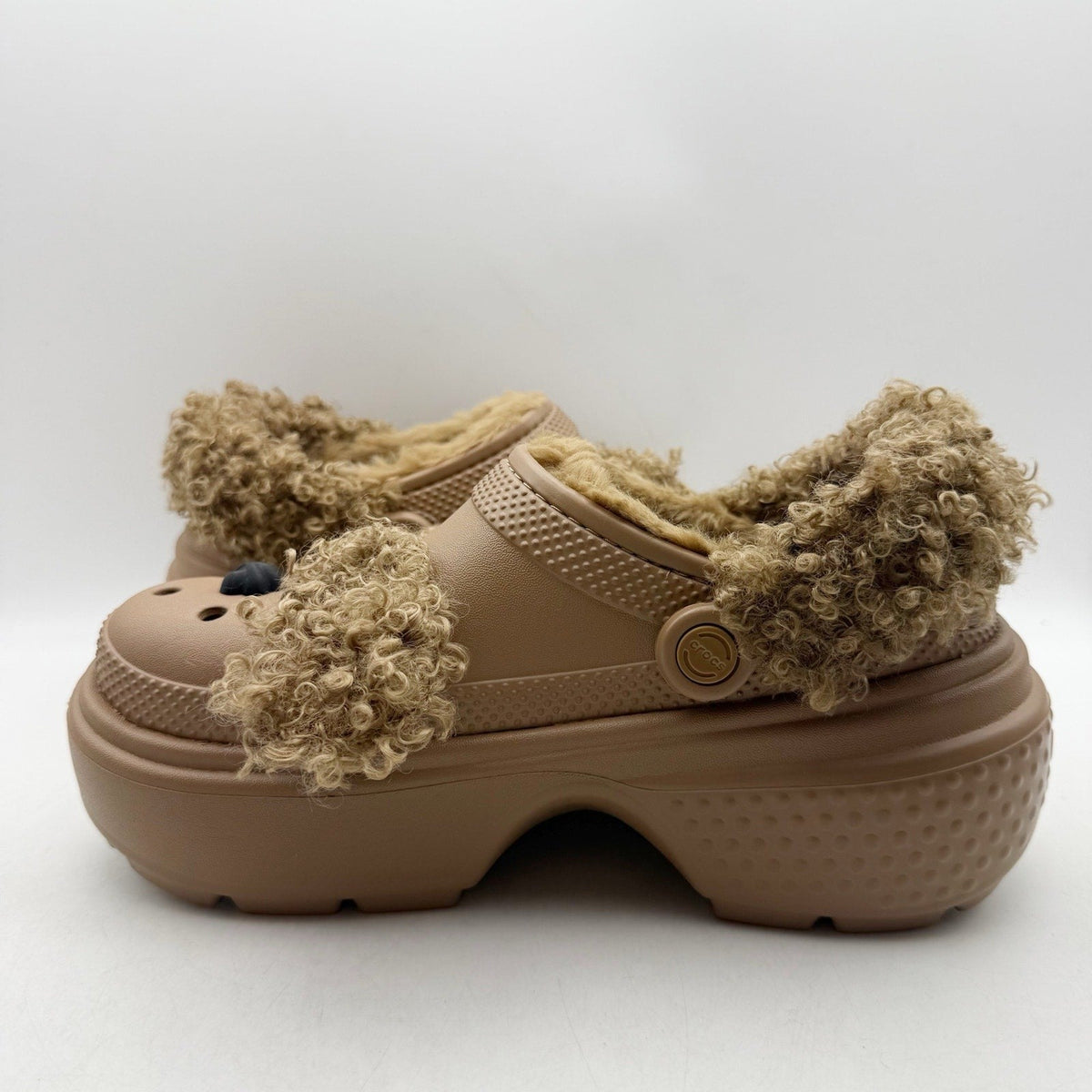 Crocs Platform Chunky Stomp Clogs Womens 8 Mens 6 Brown Sepia Bear NWT