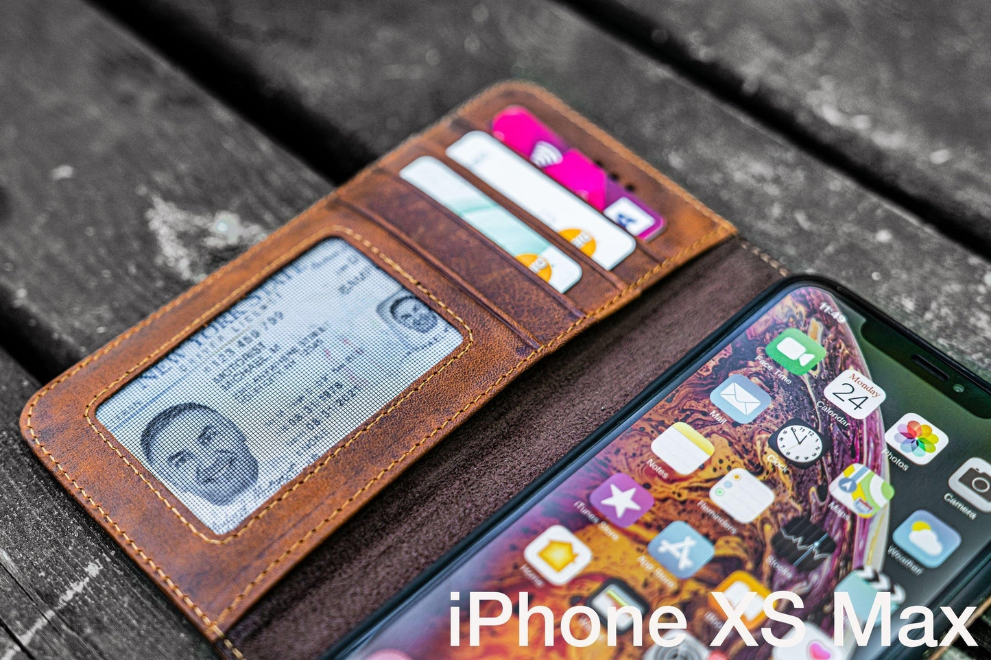 iPhone XS-MAX Leather Wallet Case - No.02