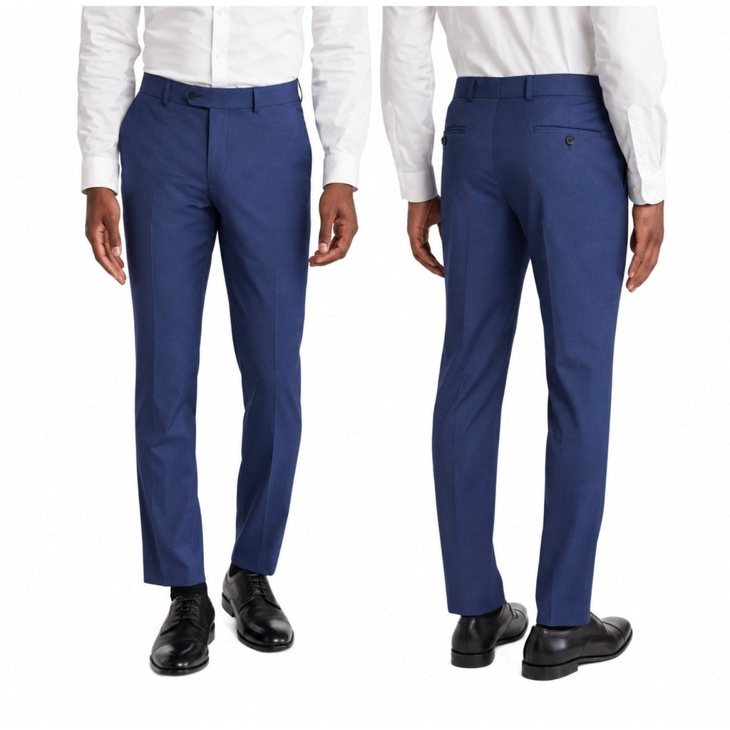PENGUIN Men's Osman Wool Blend Dress Pants 40x32 Steel Blue Flat Front NWOT