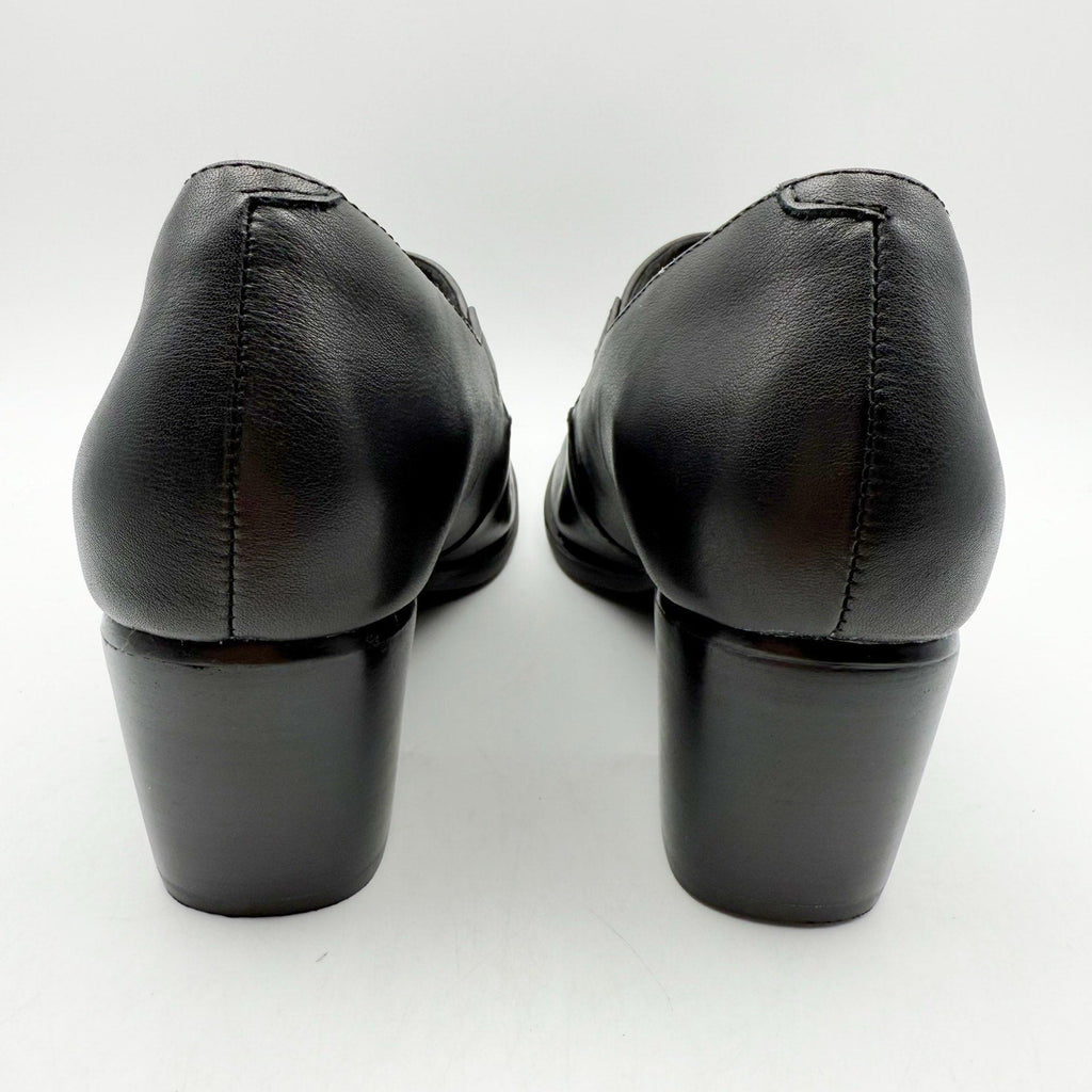 Aetrex Womens Sara Mary Jane Pumps EU 36 US 6-6.5 Black Leather Heels NIB