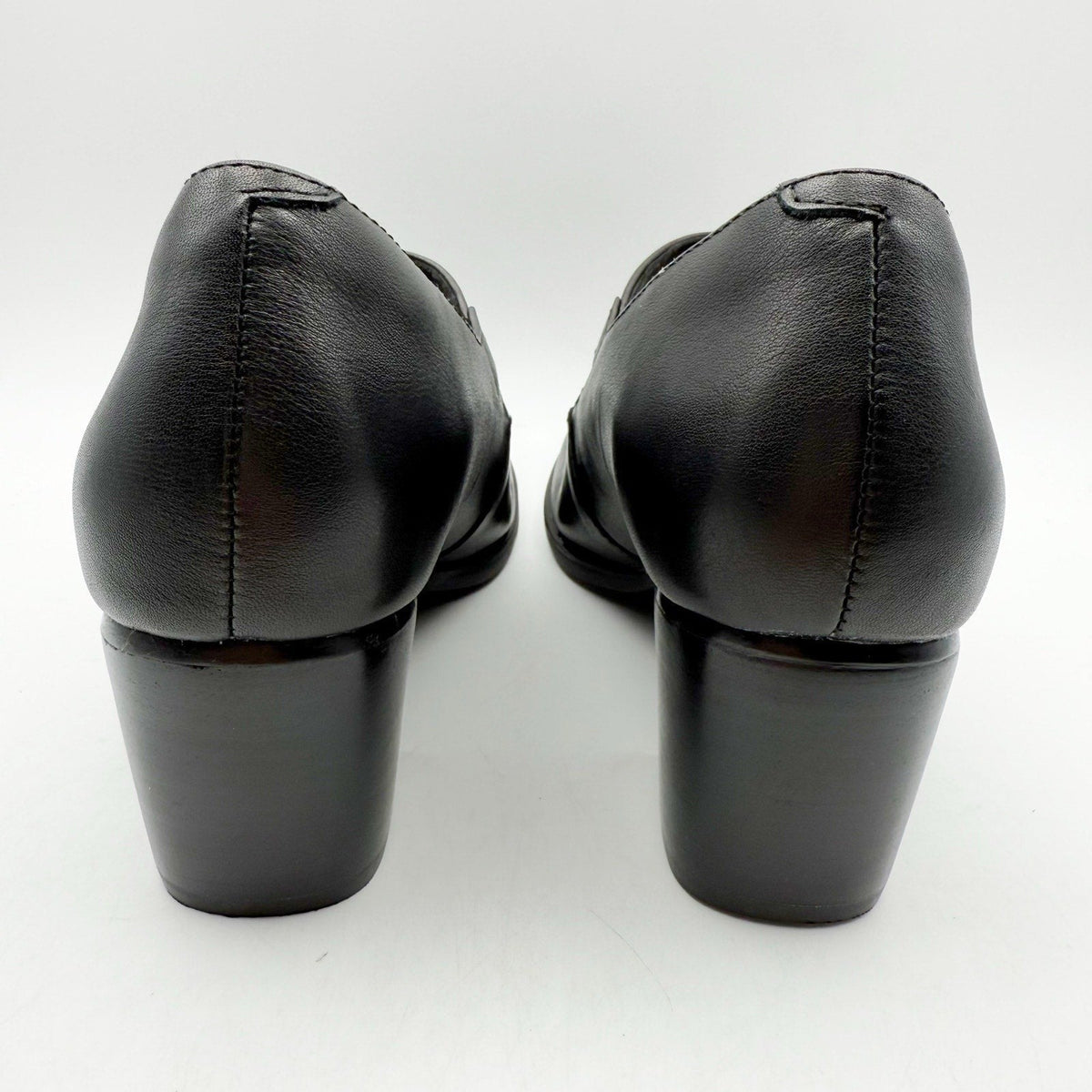 Aetrex Womens Sara Mary Jane Pumps EU 36 US 6-6.5 Black Leather Heels NIB