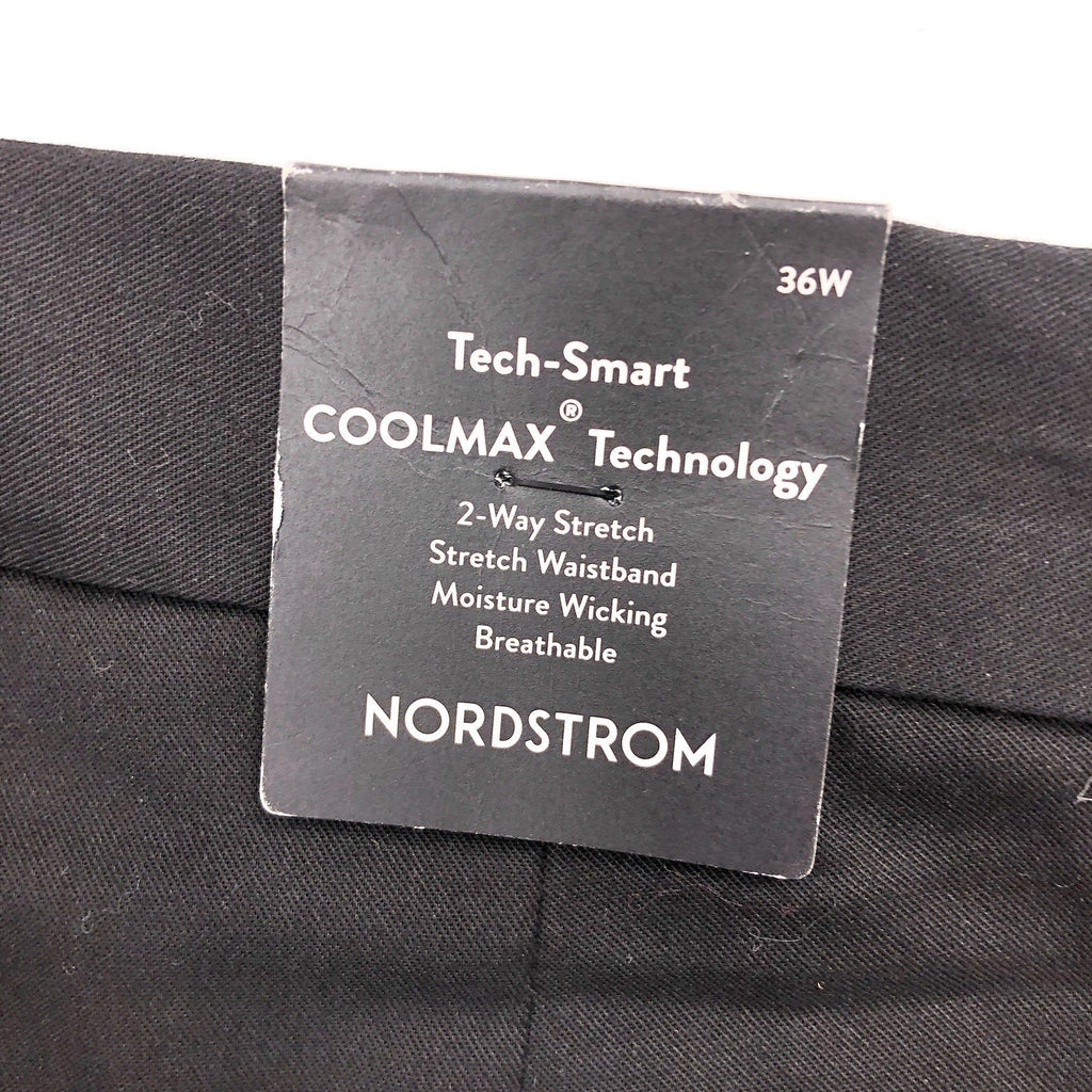 NORDSTROM Men's Tech Smart Slim Fit Chino Shorts SIZE 36 Black Coolmax NWT