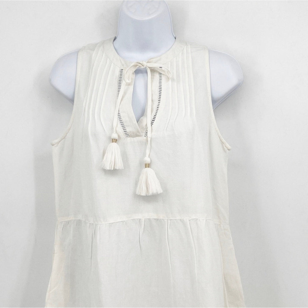 TOMMY BAHAMA Women's St Lucia Sleeveless Tier Dress Small White Cover Up NWT