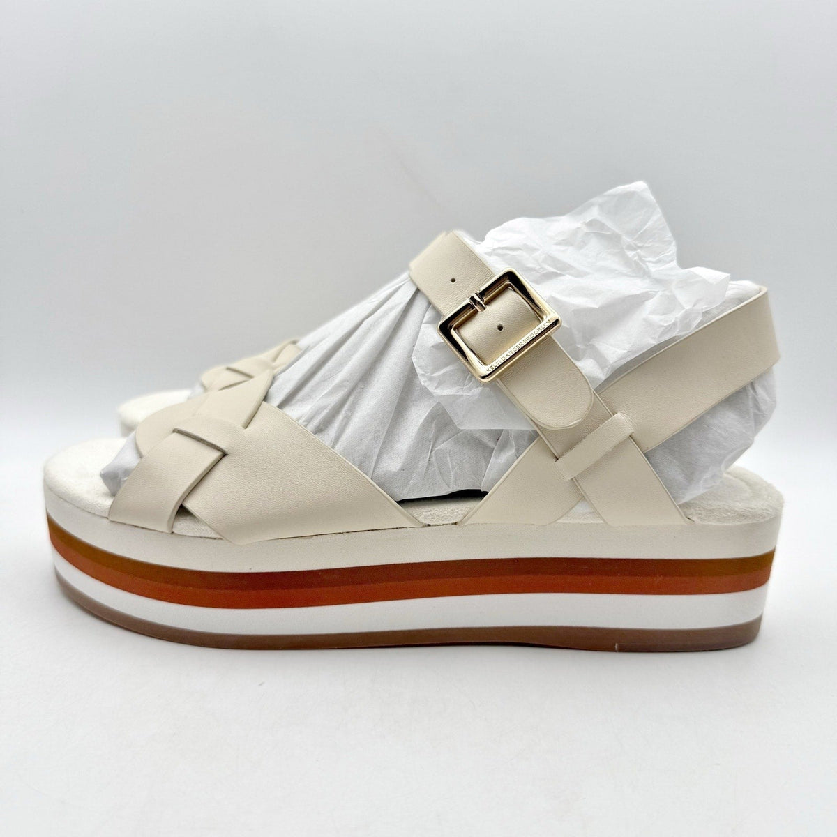 Kelsi Dagger Womens Brooklyn Breeze Platform Sandals Size 7.5 White Leather NIB