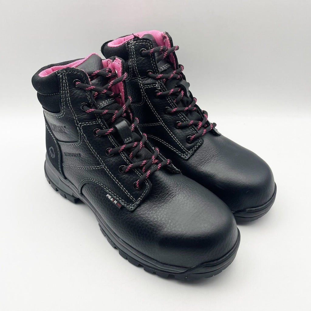 Wolverine Womens Piper Composite-Toe 6" Work Boots Size 7 M Black WP Leather NIB
