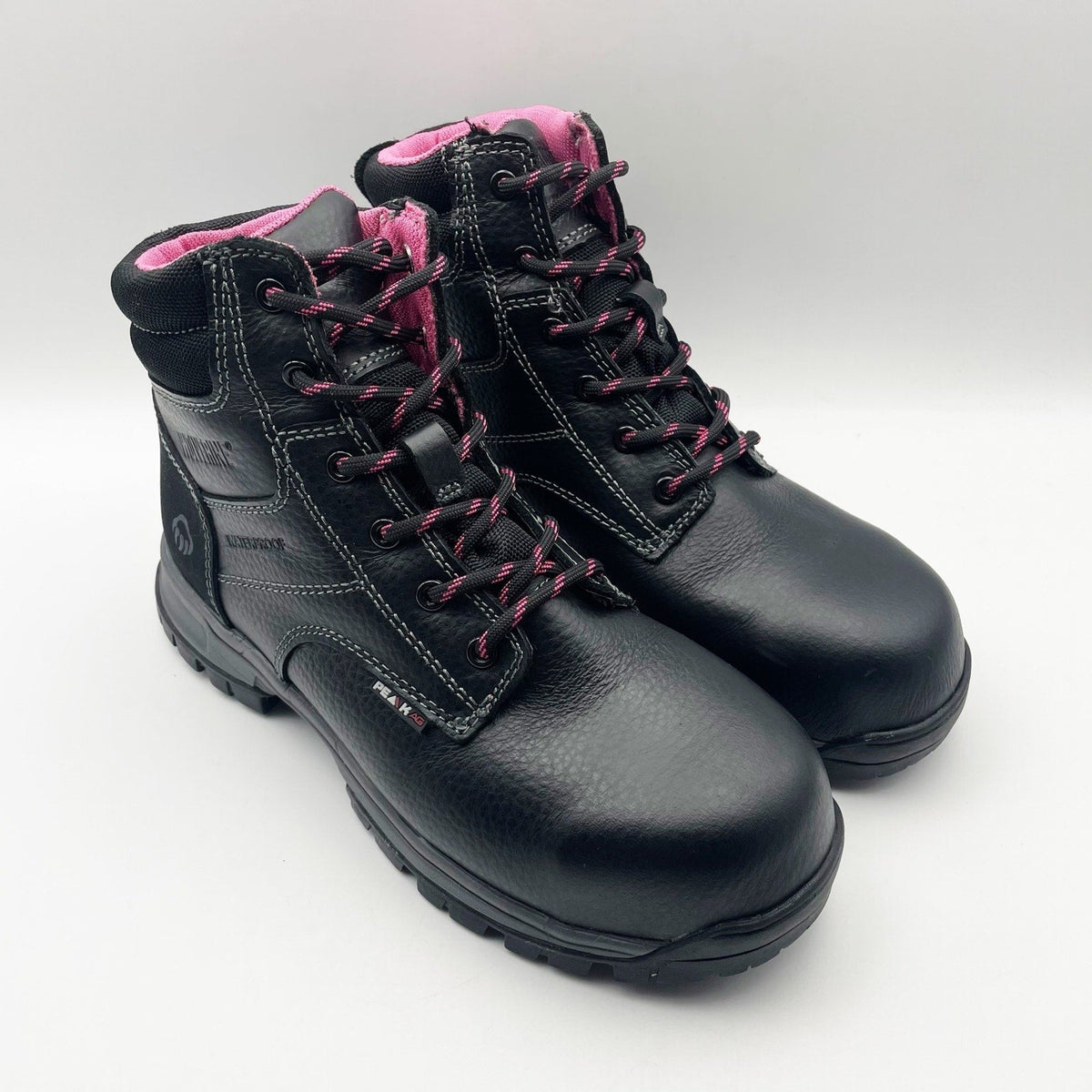 Wolverine Womens Piper Composite-Toe 6" Work Boots Size 7 M Black WP Leather NIB