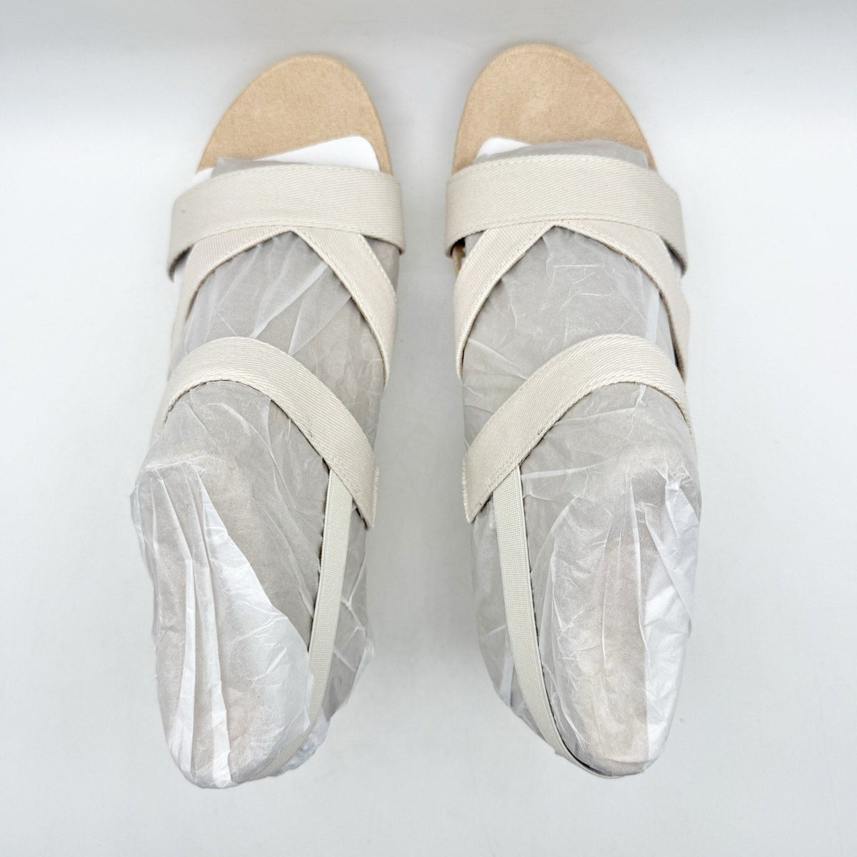 LifeStride Womens Danita Wedge Sandals Size 9.5 Bone Off White Canvas NIB