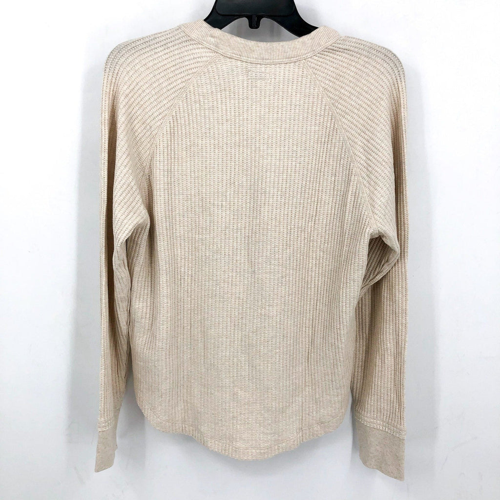 FAHERTY Women's Legend Waffle Layering Crew Shirt Small Oatmeal Cream NWT