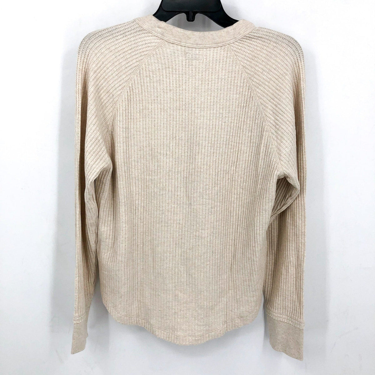 FAHERTY Women's Legend Waffle Layering Crew Shirt Small Oatmeal Cream NWT