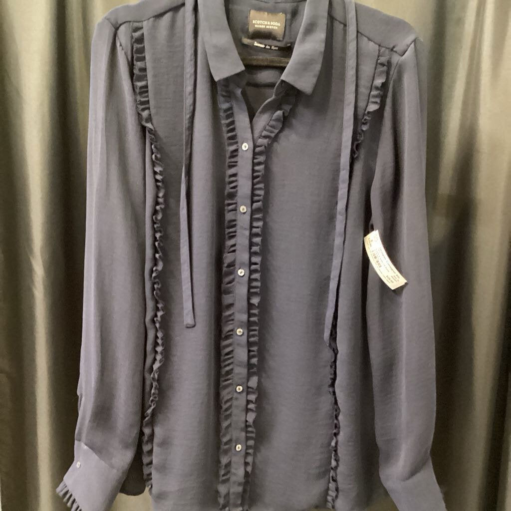 Scotch & Soda L/S Ruffle w/Tie TOPS XL