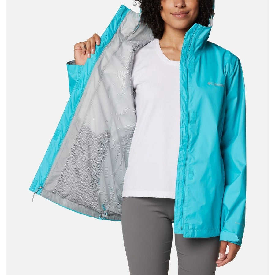 Columbia Women’s Arcadia II Rain Jacket XS Geyser Blue Hooded Waterproof NWT