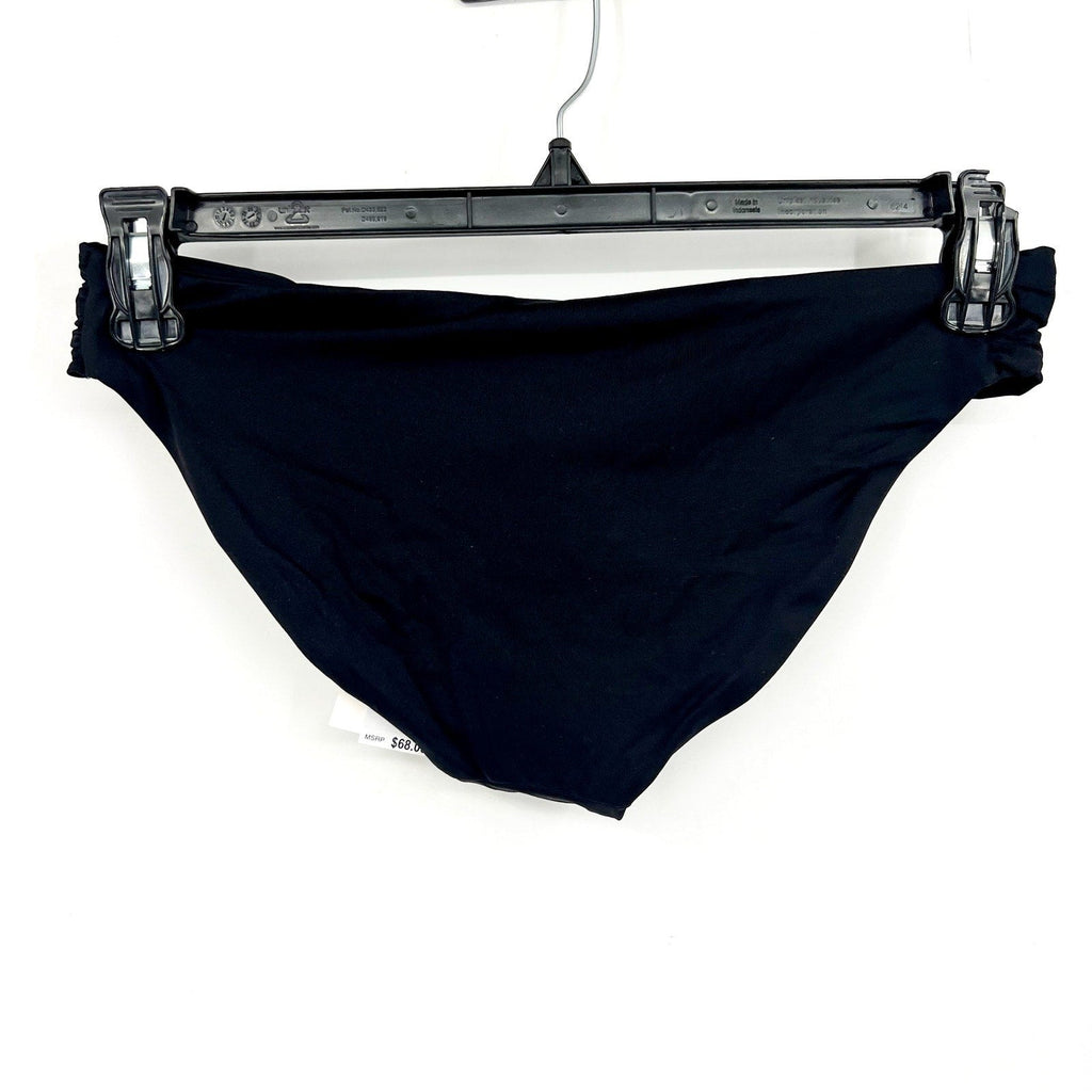 BECCA Women's Muse Side Ruched Bikini Bottoms Large Black Hipster NWT