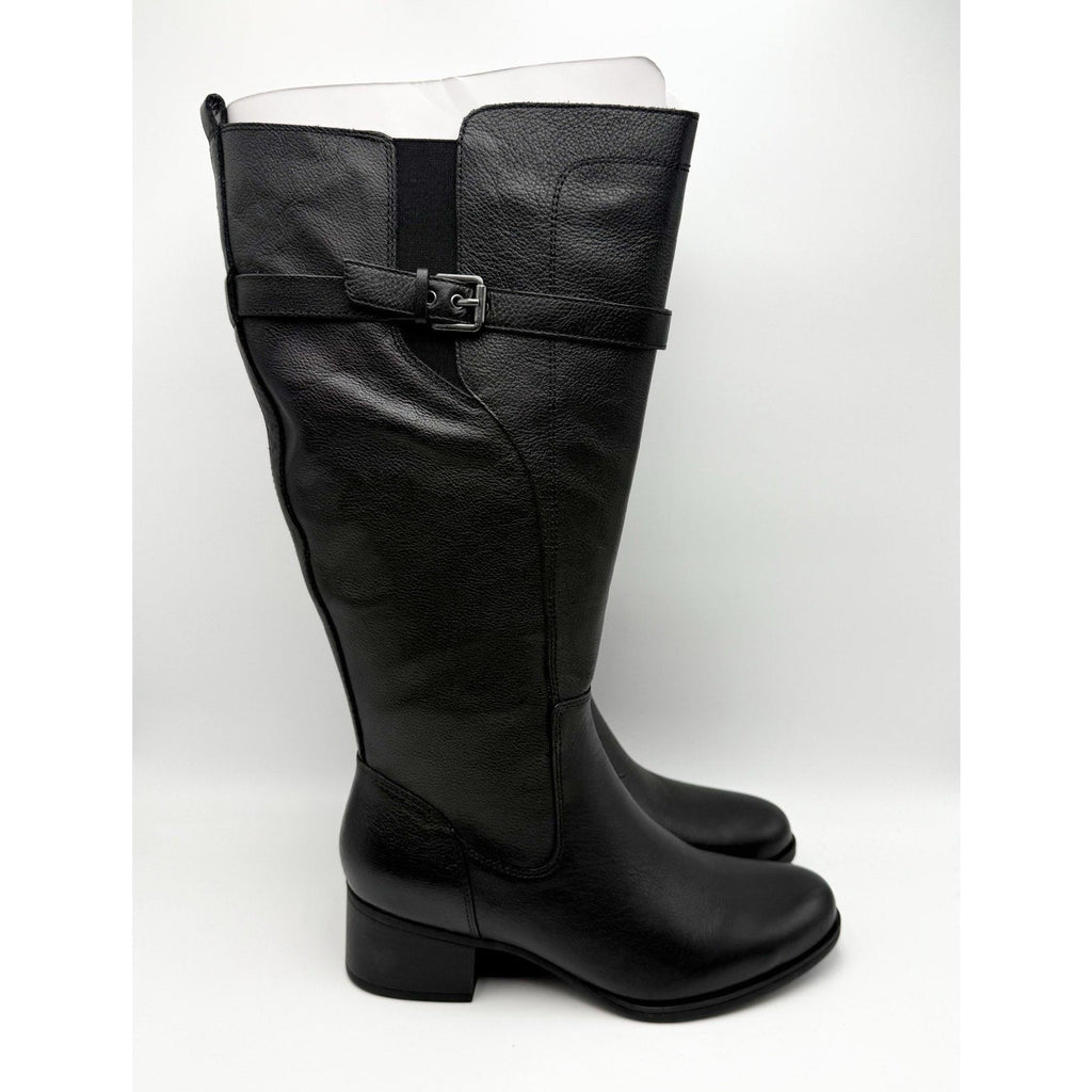 Naturalizer Womens Kenna Knee High Boots Size 9 M XWIDE CALF Black Leather NIB