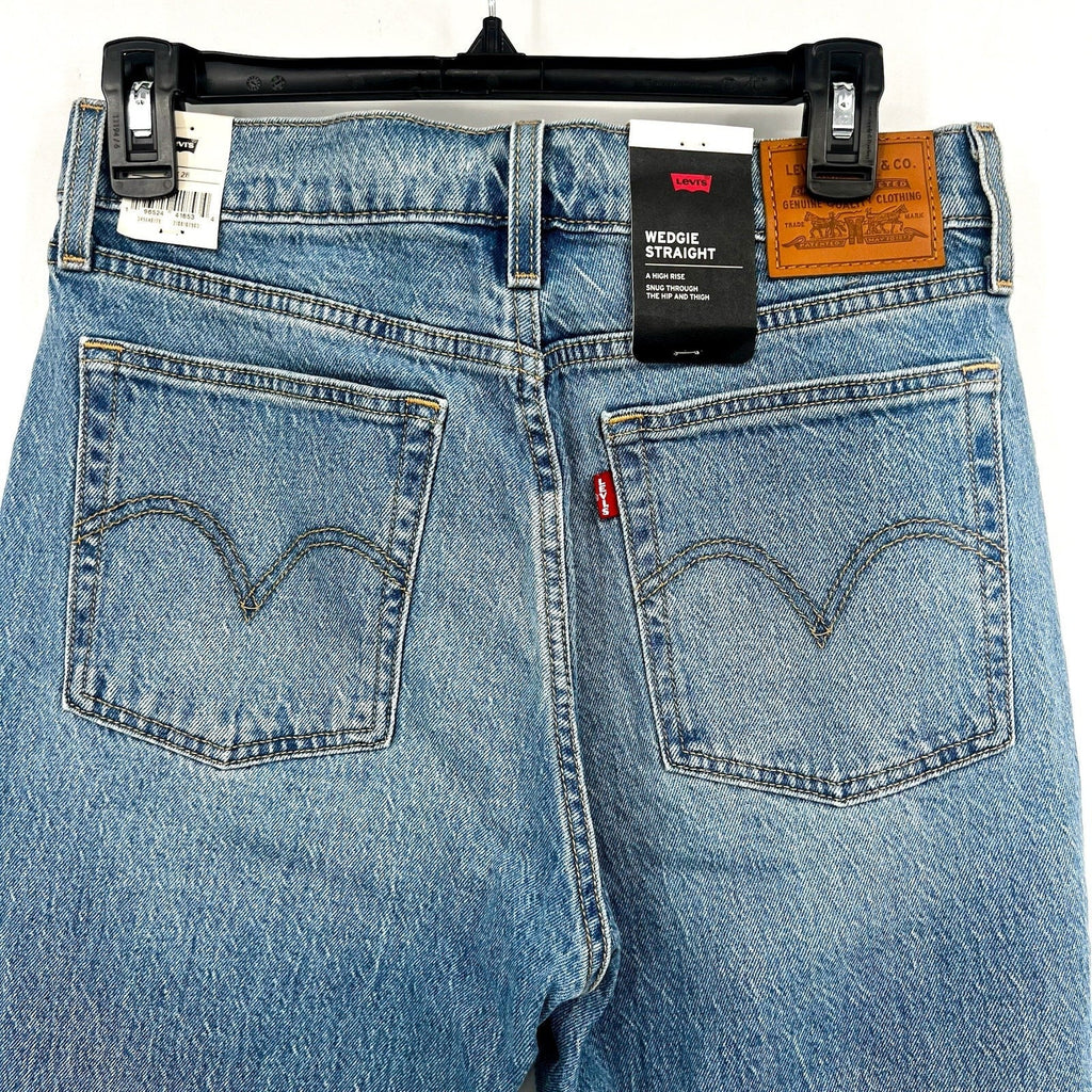 LEVI'S Womens Wedgie Straight Jeans 29x28 US 8 Calling All Blue 34964-0178 NWT