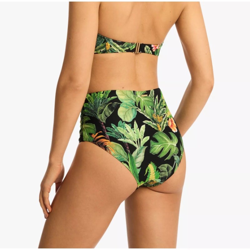 SEA LEVEL SWIM Lotus Cross Front Multi-fit Bikini Set Size 6 Black Green NWT
