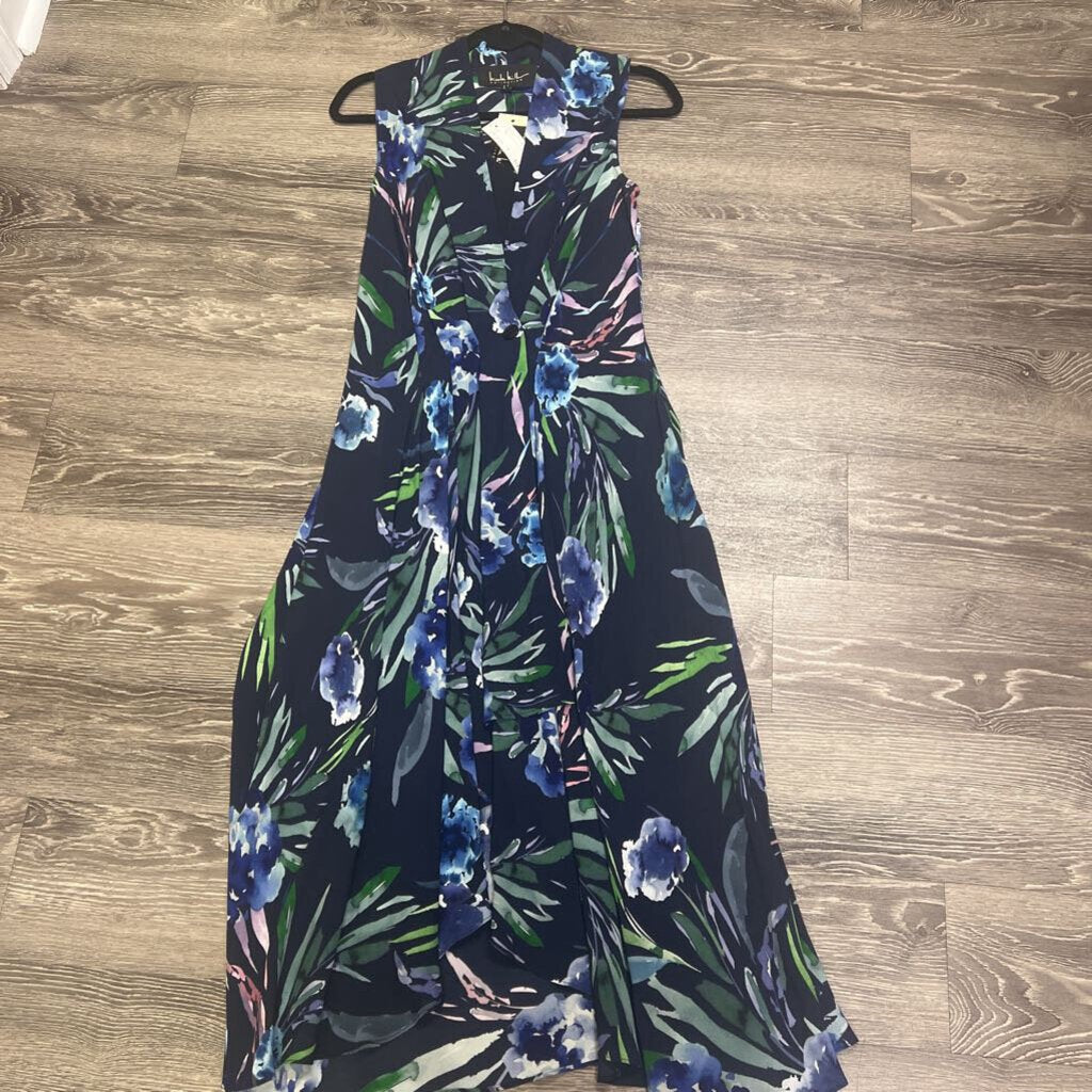 Nicole Miller NWT Floral Midi w Button DRESSES P