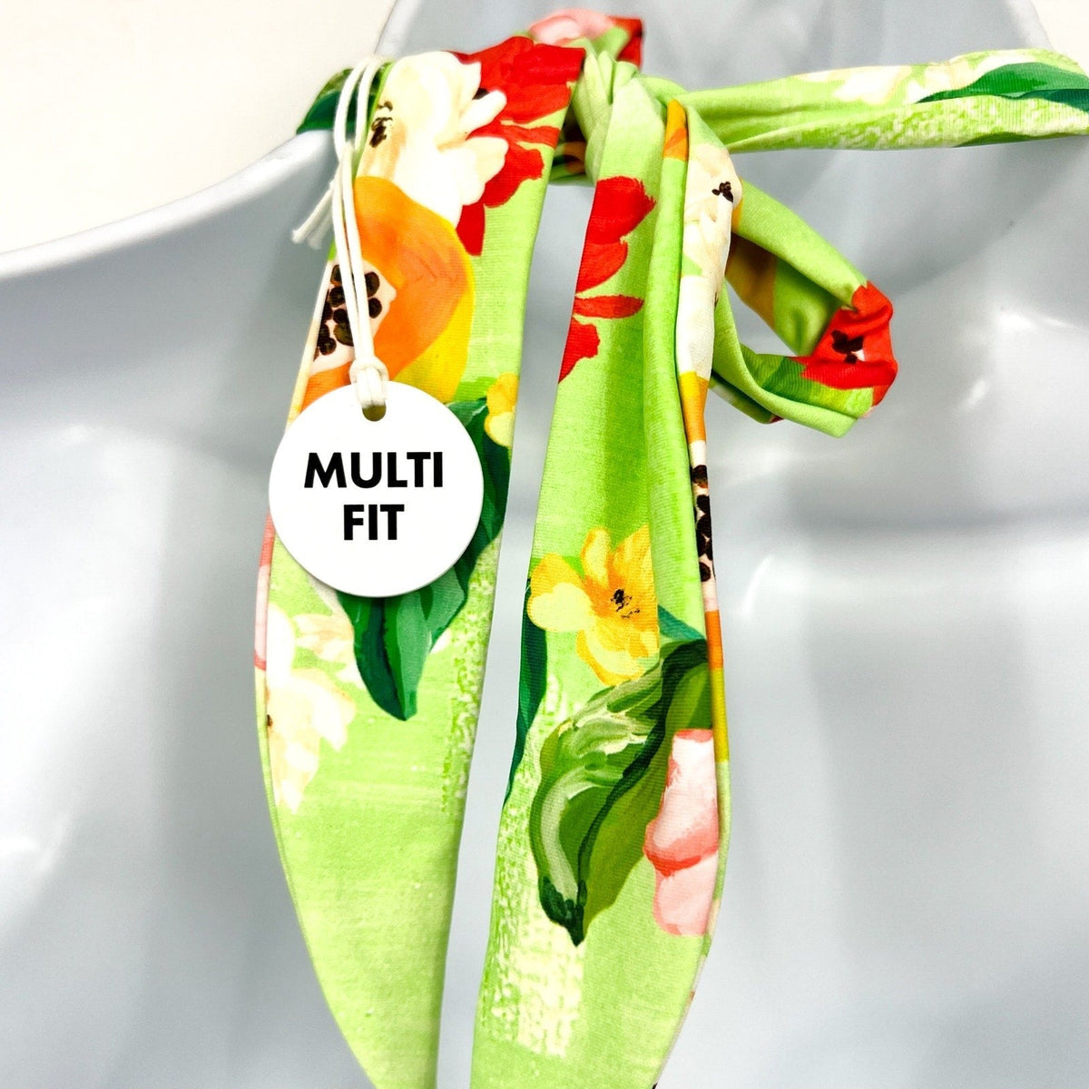 SEAFOLLY Womens Tropique Multi Fit Triangle Bikini Top Size 6 Green Longline NWT