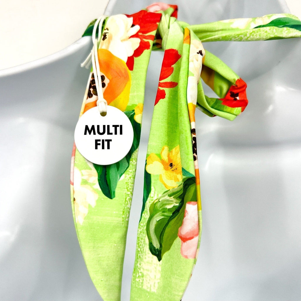 SEAFOLLY Womens Tropique Multi Fit Triangle Bikini Top Size 6 Green Longline NWT