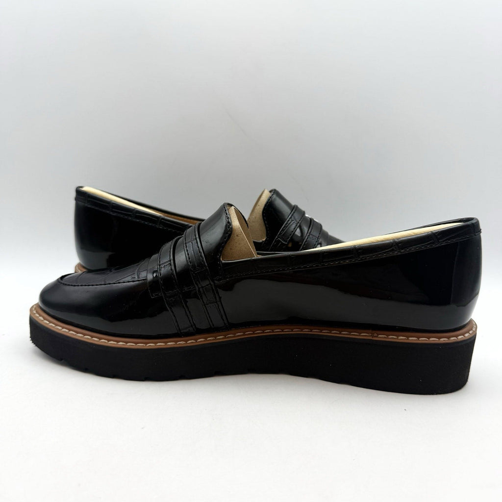 Naturalizer Womens Eiffel Loafers Size 8.5 38.5 Black Vegan Patent Leather NIB