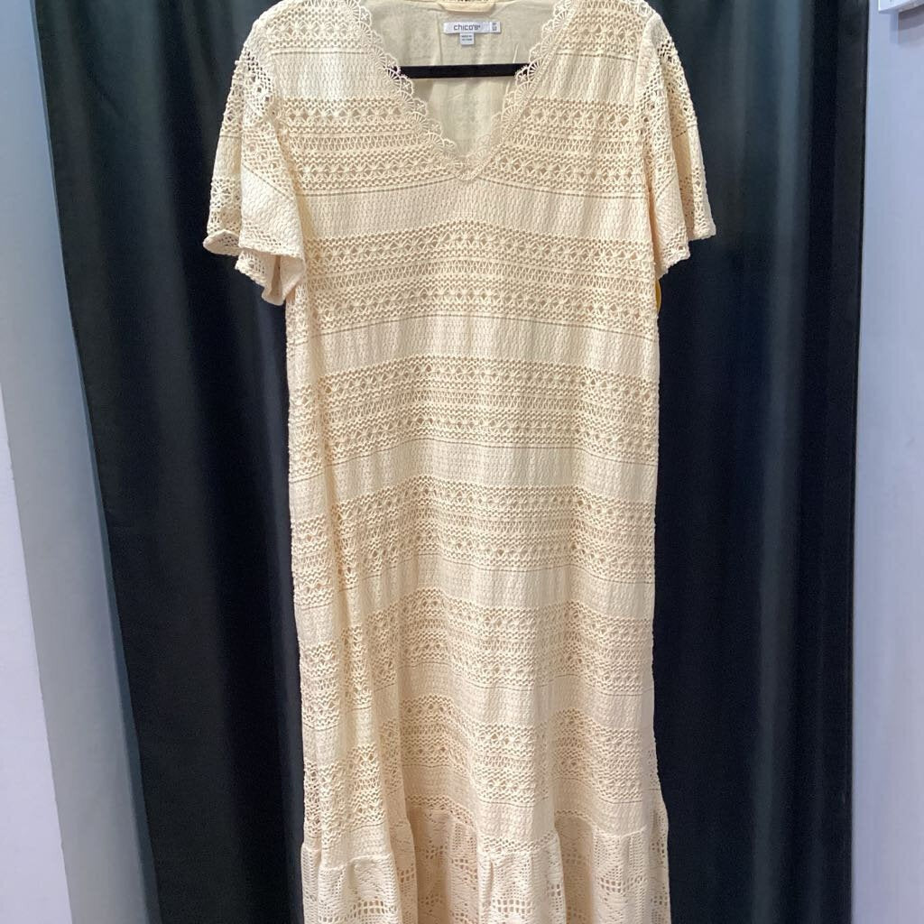 Chicos Crotchet Overlay Maxi SS DRESSES 2p