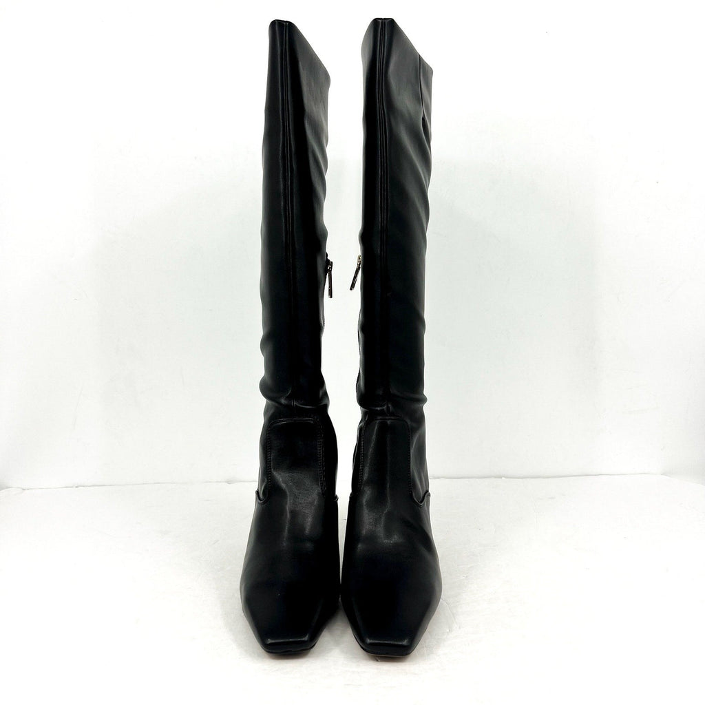 Franco Sarto Womens Bowman Knee High Boots Size 9M Black Faux Leather NWOB