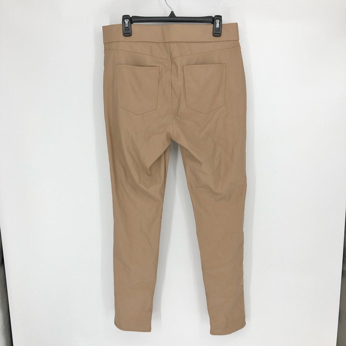 GLORIA VANDERBILT Avery Faux Leather Leggings Size 12 Tan Skinny Pull on NWT