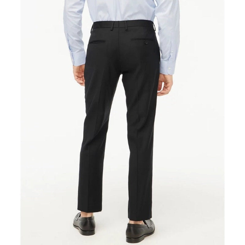 J.CREW Mens Slim-fit Thompson Worsted Wool Suit Pant 33x30 Black Flat Front NWT