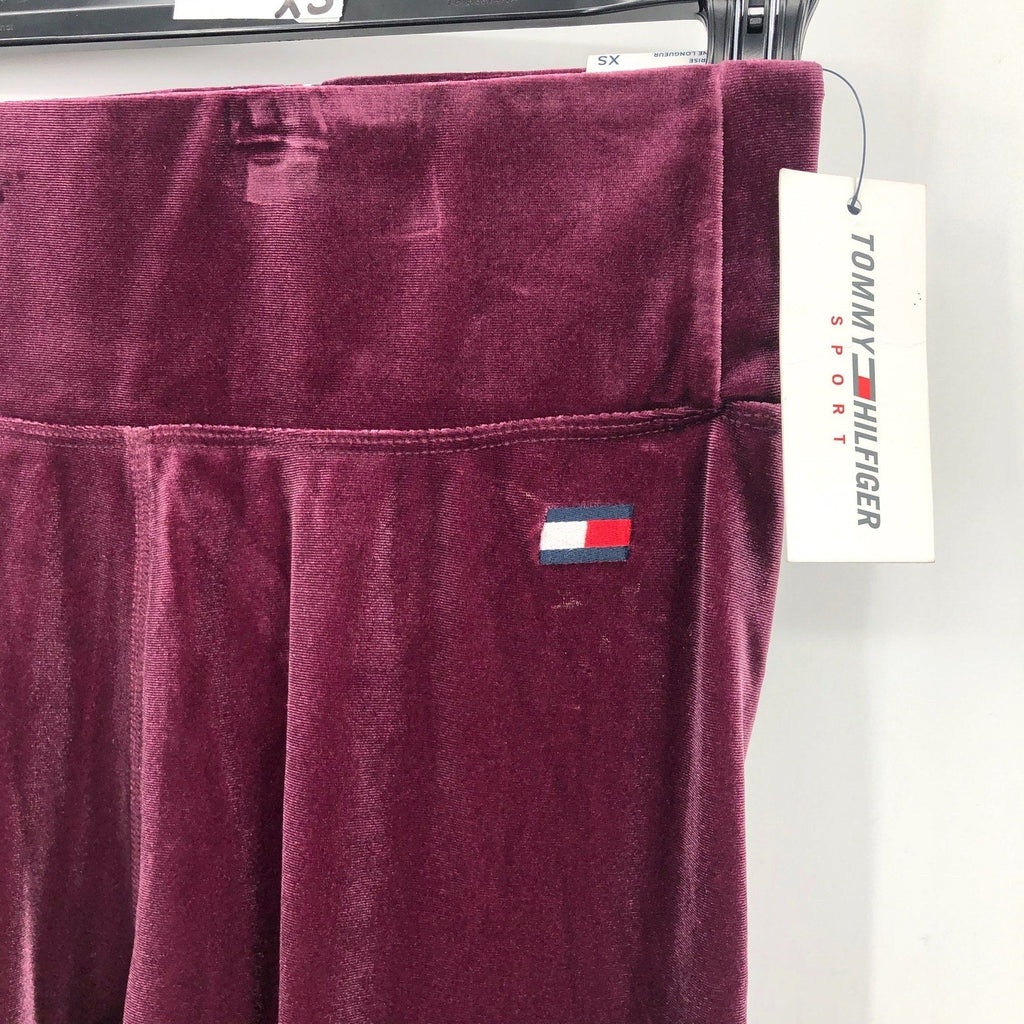 TOMMY HILFIGER Women's Velvet Active Leggings Crushed Grape XS