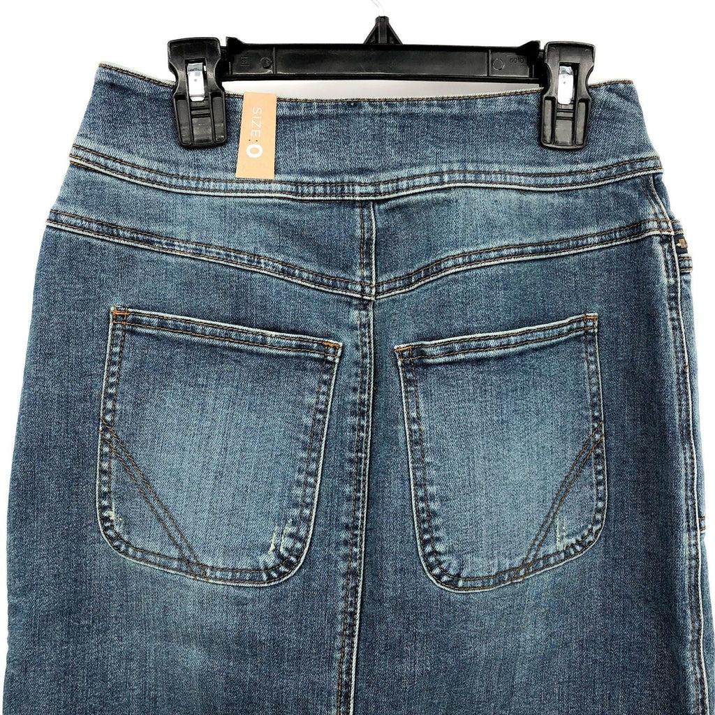 PRANA Women's Broadway Denim Pencil Skirt Size 0 True Blue Organic Stretch NWT