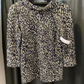 J McLaughlin 3/4 Slv Mock Leopard SWEATERS XS