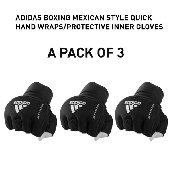 adidas Boxing Mexican Style Quick Hand Wraps - Pack of 3 Pairs Bundle Deal