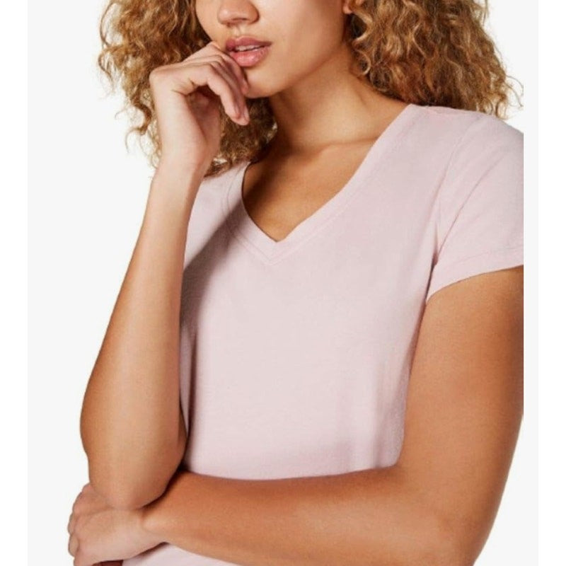 CALVIN KLEIN Women's V-Neck Tee Small Secret Pink Short Sleeve NWT