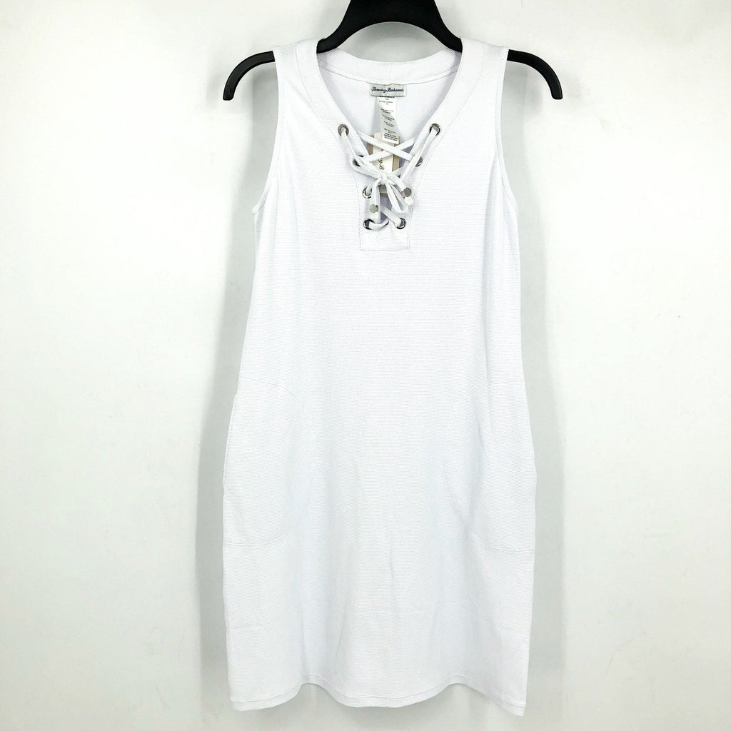 TOMMY BAHAMA Womens Island Cays Swim Coverup Dress XS White Lace-Up NWT