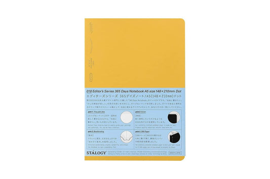 Stalogy 1/2 Year Notebook - A5 - Dot Grid - 186 Pages - Yellow