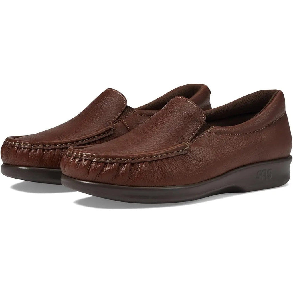 SAS Womens Twin Slip On Walking Shoes Size 10.5 Narrow EU 41 Brown Leather NIB