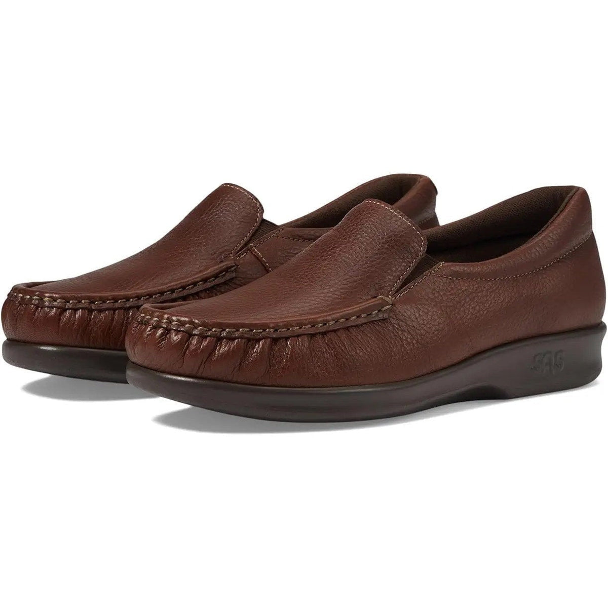 SAS Womens Twin Slip On Walking Shoes Size 10.5 Narrow EU 41 Brown Leather NIB