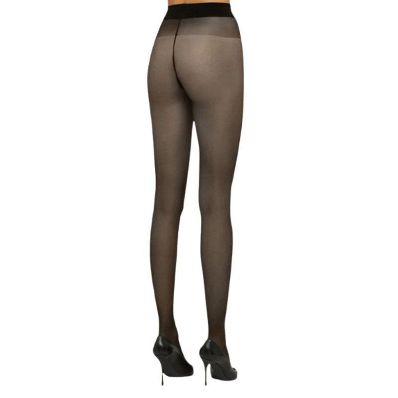 WOLFORD Women's Satin Touch 20 Tights Small Black Soft Cacao Shimmering NWT
