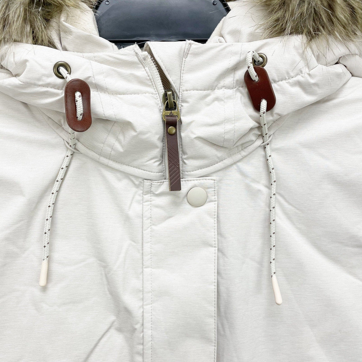 Prana Womens Banajaara Down Vest XS Cream Puffer Hooded Faux Fur NWT $250