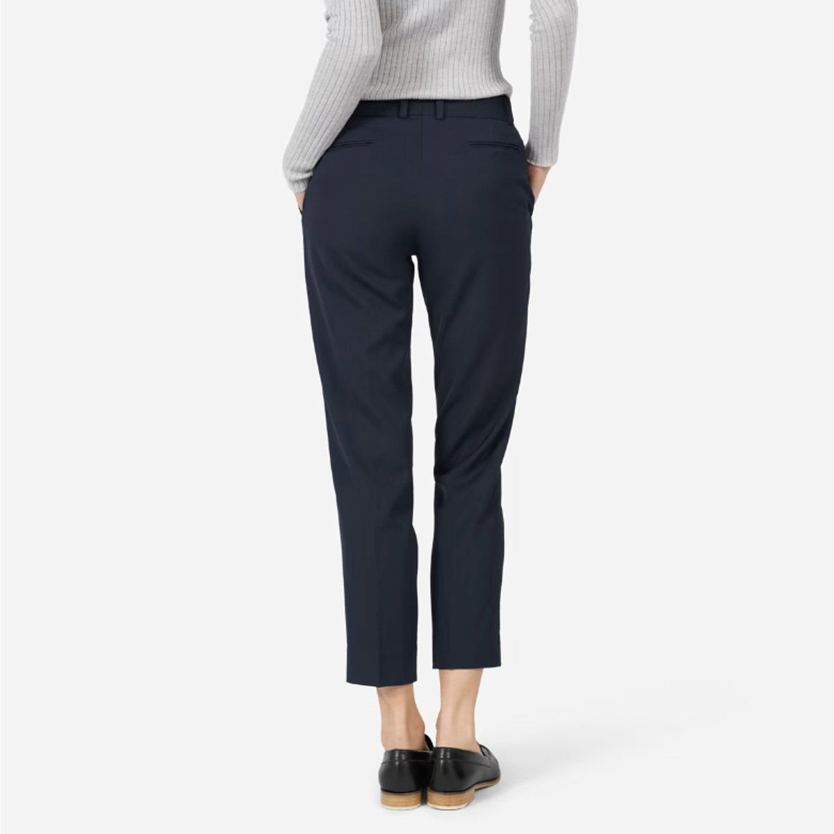 EVERLANE Women's The Italian GoWeave Crop Trouser Pants Size 10 Navy Blue NWT