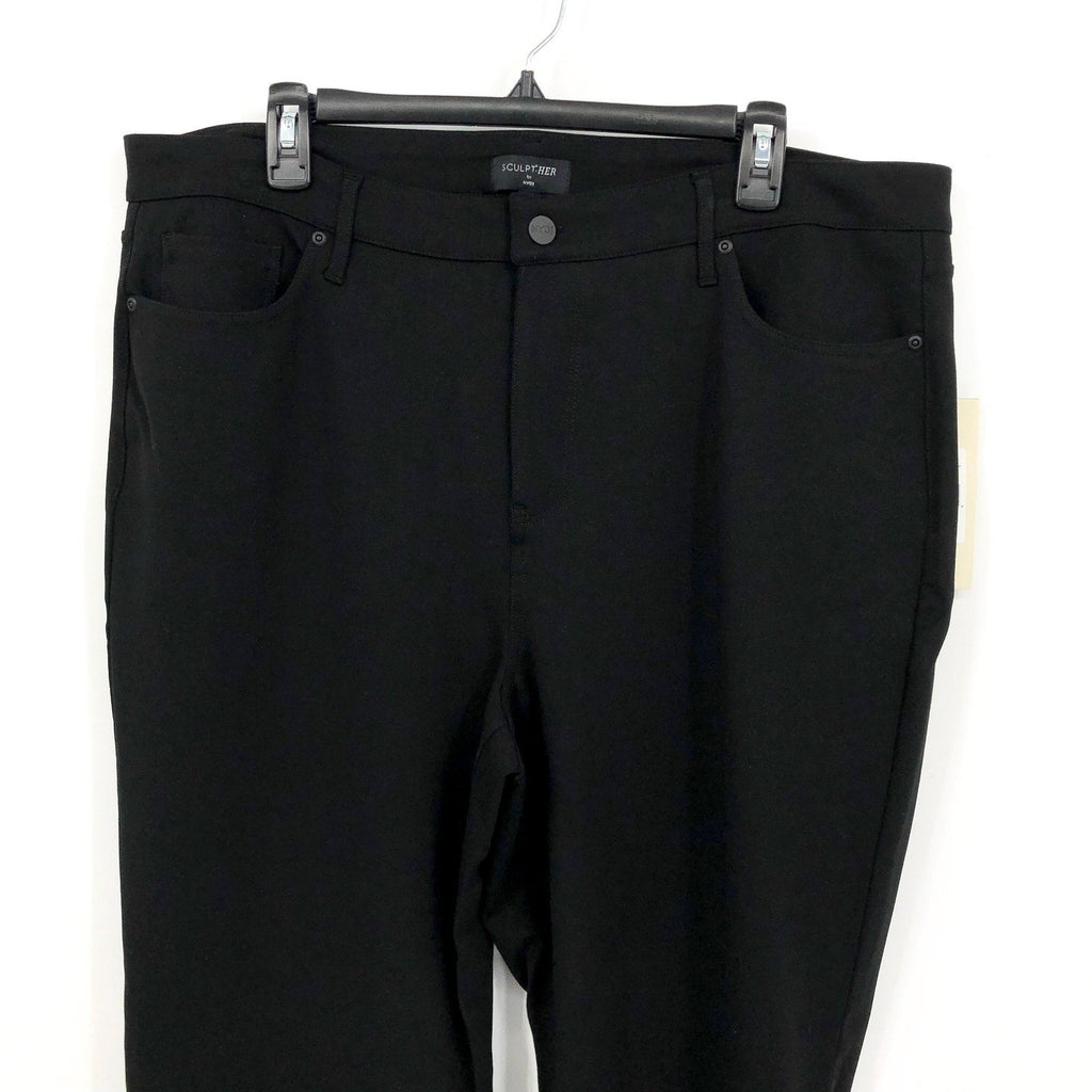 NYDJ Sculpt Her Women's Marilyn Straight Pants Size 16W Black Mid Rise NWT