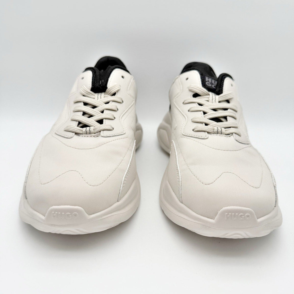 HUGO Mens Leon Casual Sneakers Size 12 EU 45 Light Grey White Hugo Boss NIB