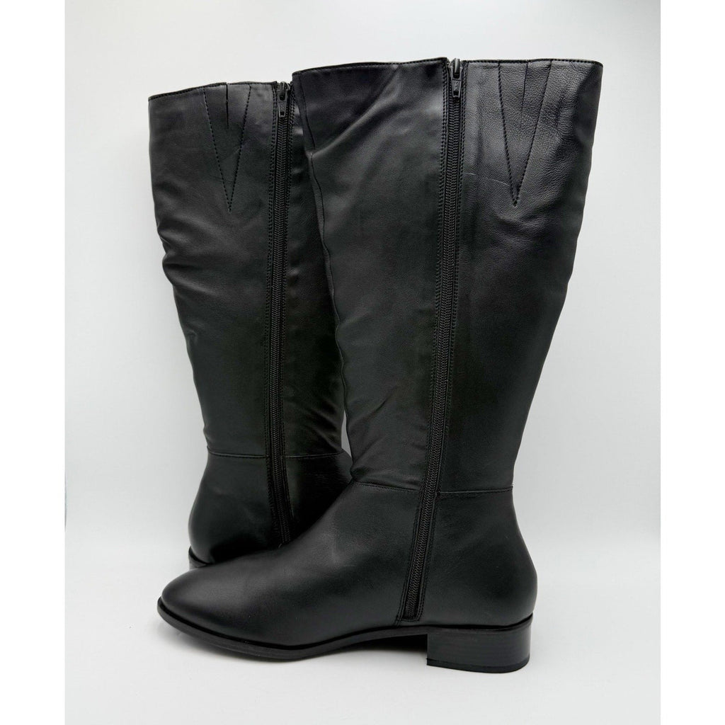 Coldwater Creek Womens Dalton Knee High Boots Size 10 Black Leather NWOB