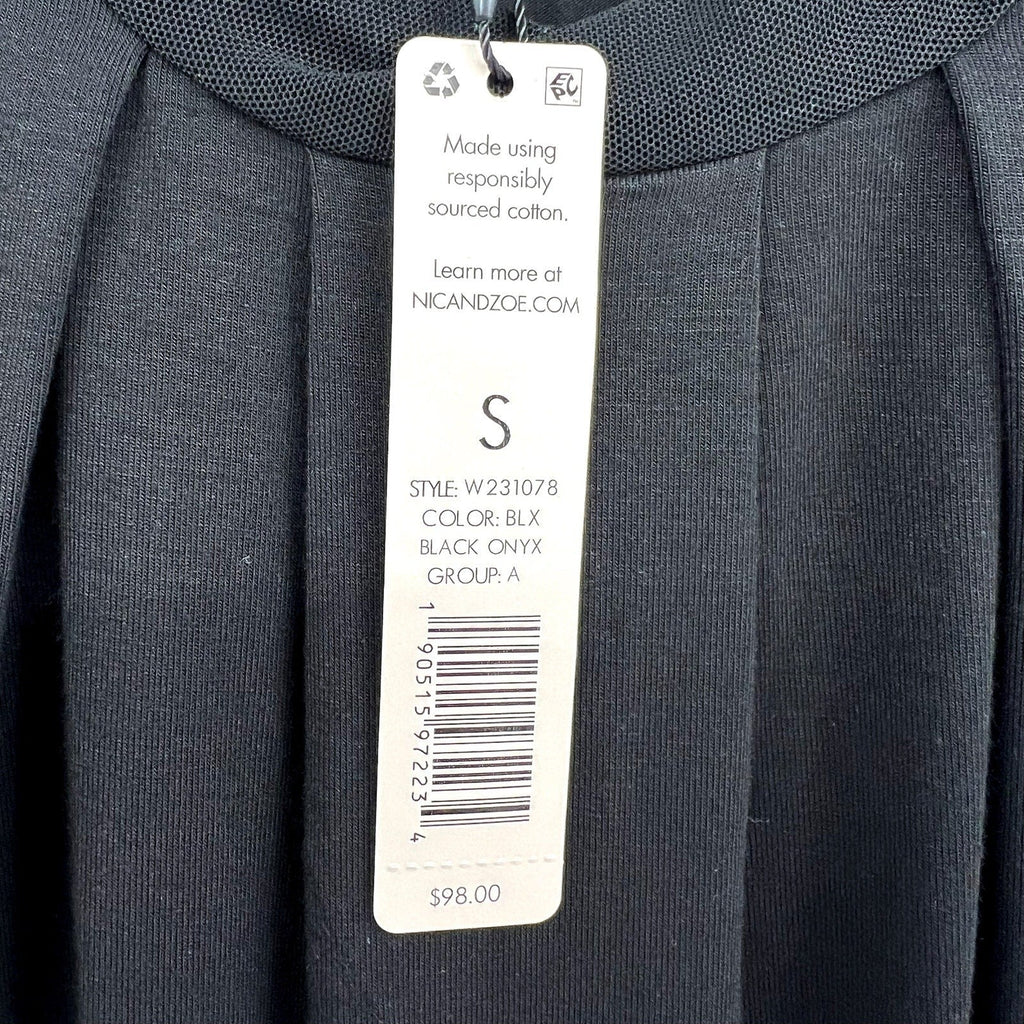 NIC+ZOE Women's Date Night Drape Tank Top Small Black Sleeveless NWT