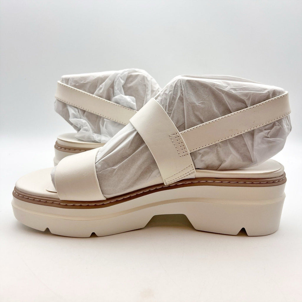Naturalizer Womens Darry-Sling Sandals Size 8.5 M White Leather Lug Sole NIB