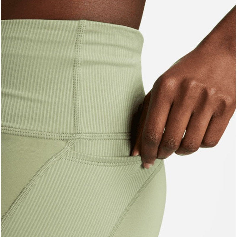 NIKE Womens Tight Athletic Running Shorts XS Olive Green Mid-Rise Ribbed NWT