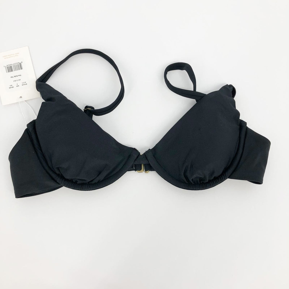 ANDIE SWIM Women's The Sicily Bikini Top Small Black Underwired Stretch Swim NWT