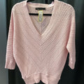 WHBM Knit V Neck 3/4 Slv SWEATERS S