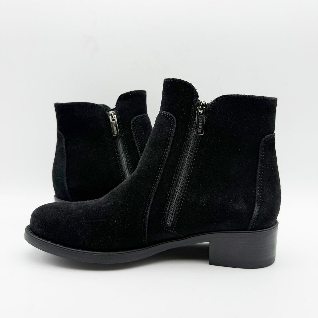La Canadienne Womens Saria Booties Size 6.5 Black Suede Waterproof Dual Zip NWOB