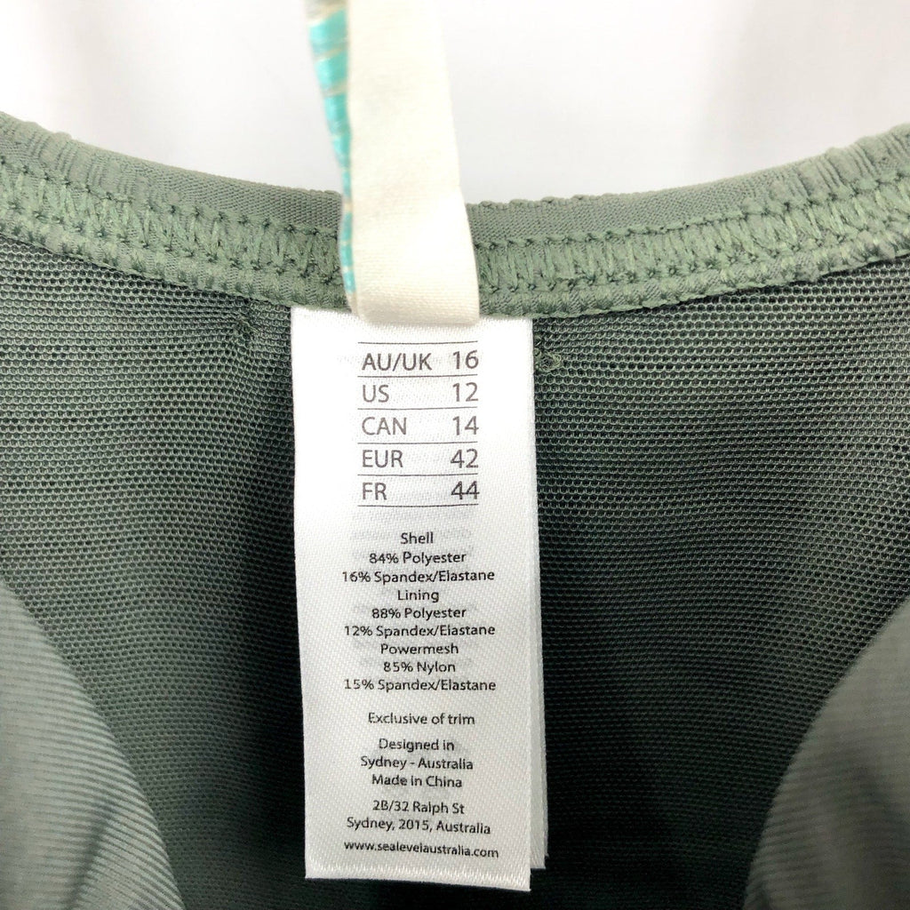 SEA LEVEL SWIM Spinnaker U Bar Bandeau One Piece Swimsuit Size 12 Green NWT